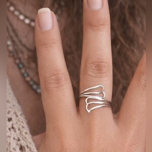 Handmade Taxco Sterling Silver  Band Ring: Wave Style Artisan Jewelry